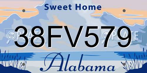 38FV579 Alabama License Plate