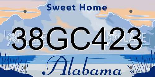 38GC423 Alabama License Plate