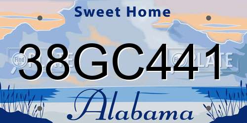 38GC441 Alabama License Plate
