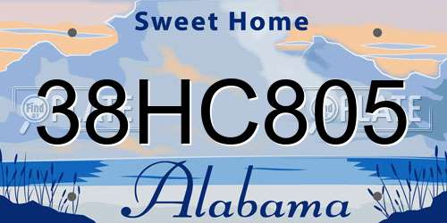 38HC805 Alabama License Plate