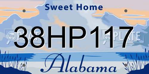 38HP117 Alabama License Plate