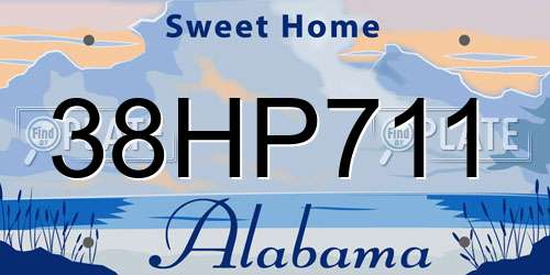 38HP711 Alabama License Plate