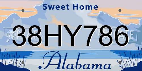 38HY786 Alabama License Plate