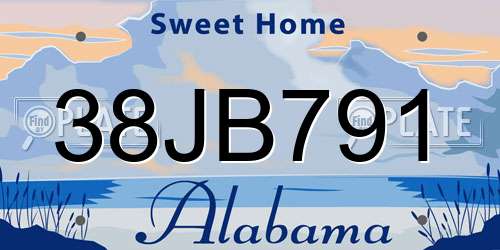 38JB791 Alabama License Plate