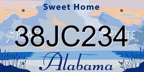 38JC234 Alabama License Plate