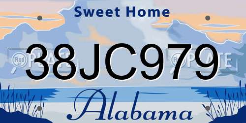 38JC979 Alabama License Plate