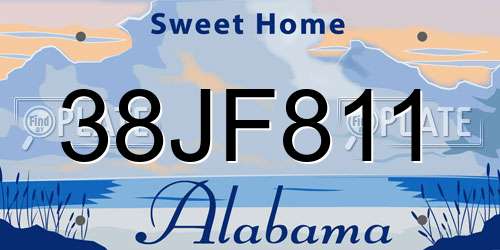 38JF811 Alabama License Plate