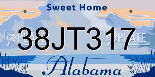 38JT317 Alabama License Plate