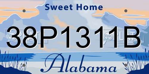 38P1311B Alabama License Plate