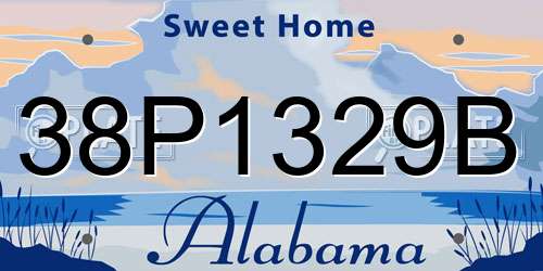 38P1329B Alabama License Plate