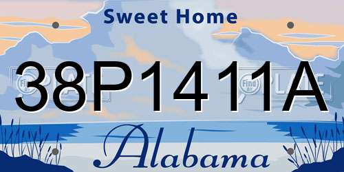 38P1411A Alabama License Plate