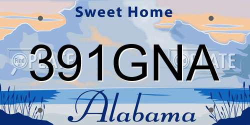 391GNA Alabama License Plate