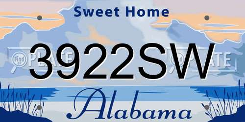 3922SW Alabama License Plate