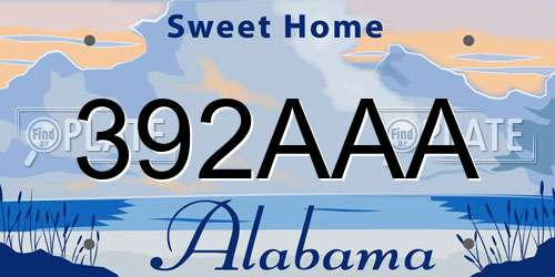 392AAA Alabama License Plate