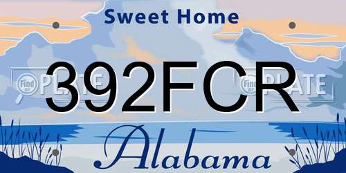 392FCR Alabama License Plate