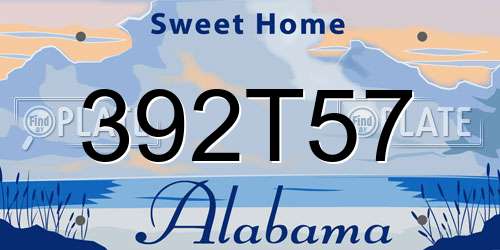 392T57 Alabama License Plate