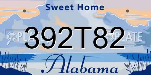 392T82 Alabama License Plate