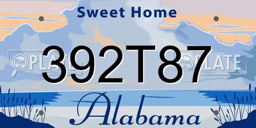 392T87 Alabama License Plate