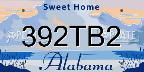 392TB2 Alabama License Plate