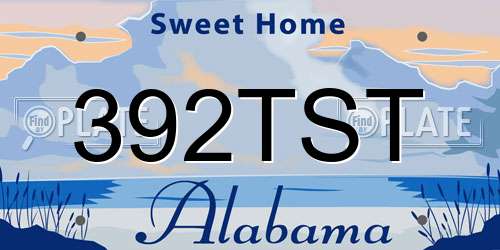 392TST Alabama License Plate