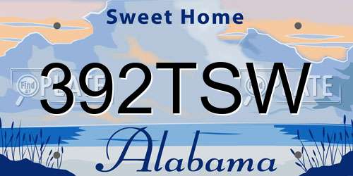 392TSW Alabama License Plate