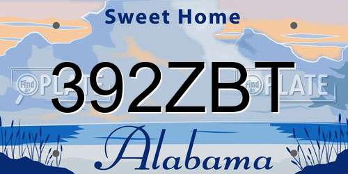 392ZBT Alabama License Plate