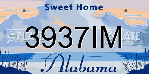 3937IM Alabama License Plate