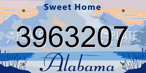 3963207 Alabama License Plate