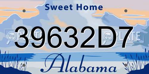 39632D7 Alabama License Plate