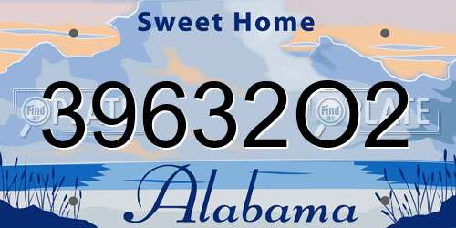 39632O2 Alabama License Plate