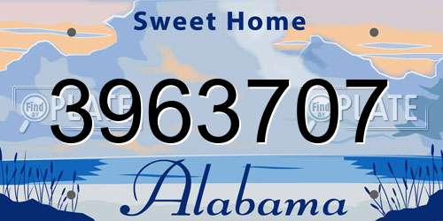 3963707 Alabama License Plate
