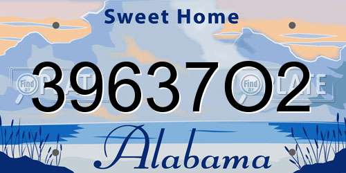 39637O2 Alabama License Plate