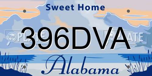 396DVA Alabama License Plate