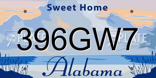 396GW7 Alabama License Plate
