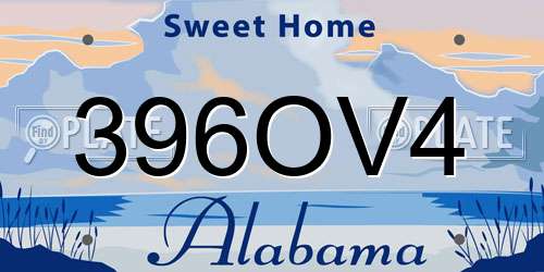 396OV4 Alabama License Plate