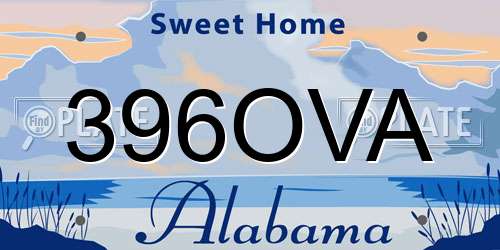 396OVA Alabama License Plate