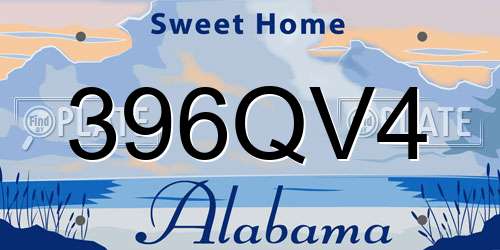 396QV4 Alabama License Plate