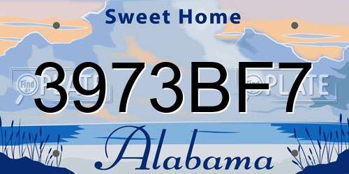 3973BF7 Alabama License Plate