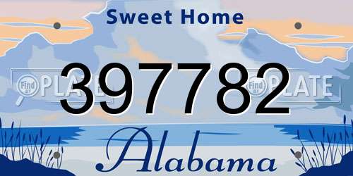 397782 Alabama License Plate