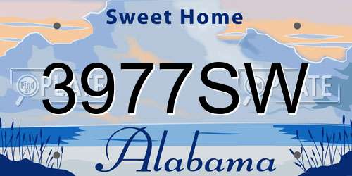 3977SW Alabama License Plate
