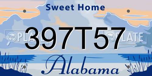 397T57 Alabama License Plate