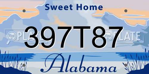 397T87 Alabama License Plate