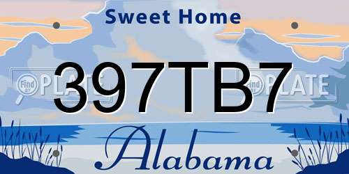 397TB7 Alabama License Plate