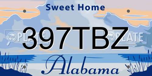 397TBZ Alabama License Plate