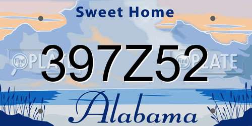 397Z52 Alabama License Plate