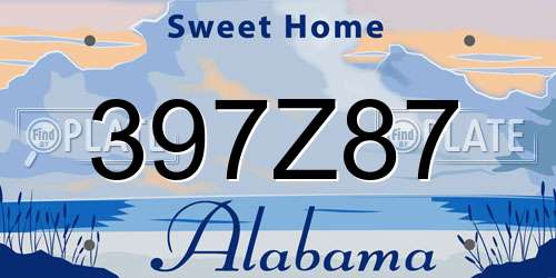 397Z87 Alabama License Plate
