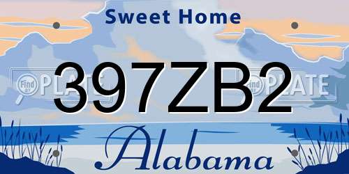 397ZB2 Alabama License Plate