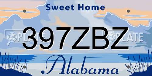 397ZBZ Alabama License Plate
