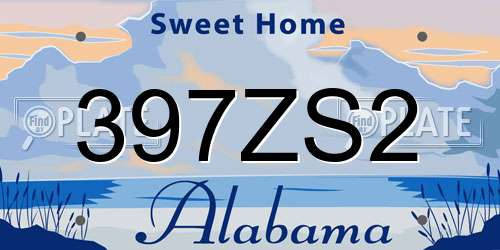 397ZS2 Alabama License Plate