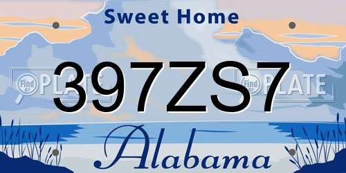 397ZS7 Alabama License Plate